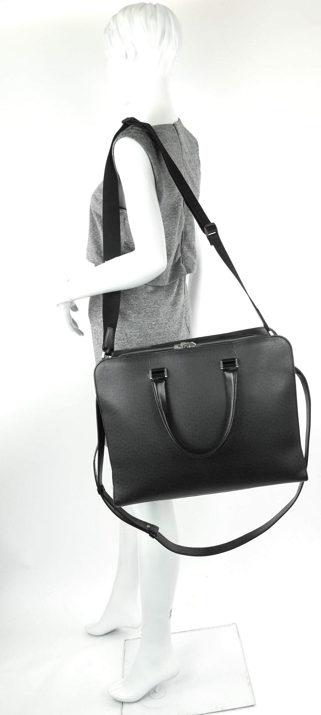 Louis Vuitto Nevski Taiga Leather Briefcase Bag