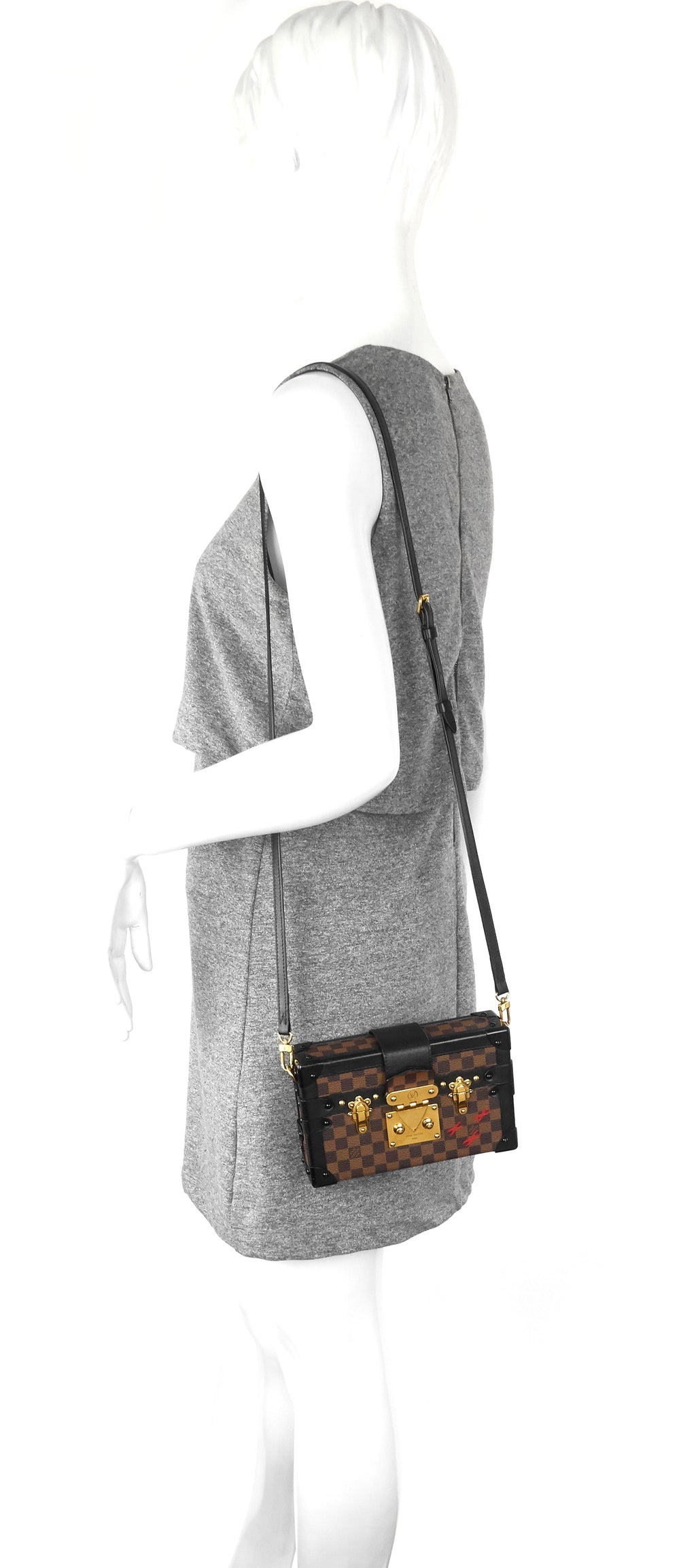 Louis Vuitto Petite Malle Damier Ebene Cavas Bag