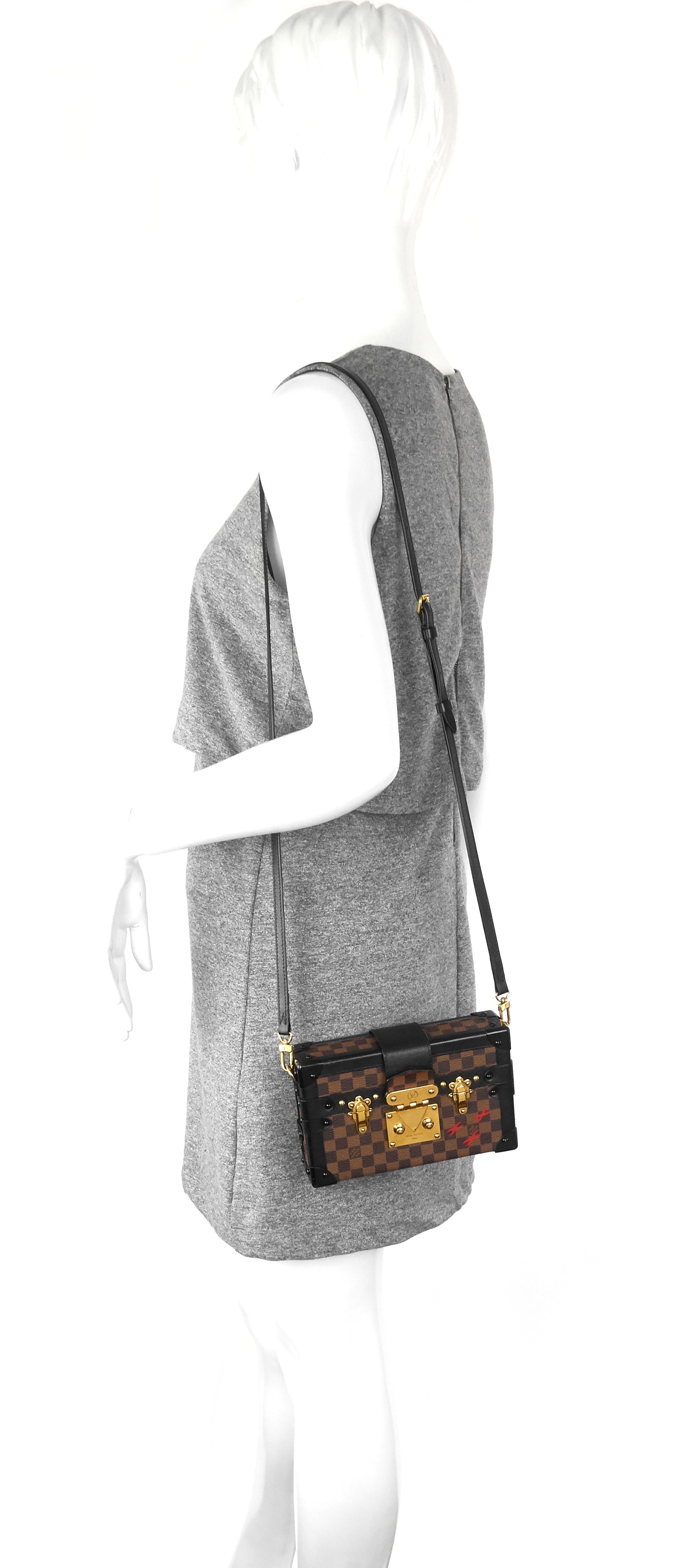Louis Vuitto Petite Malle Damier Ebene Cavas Bag