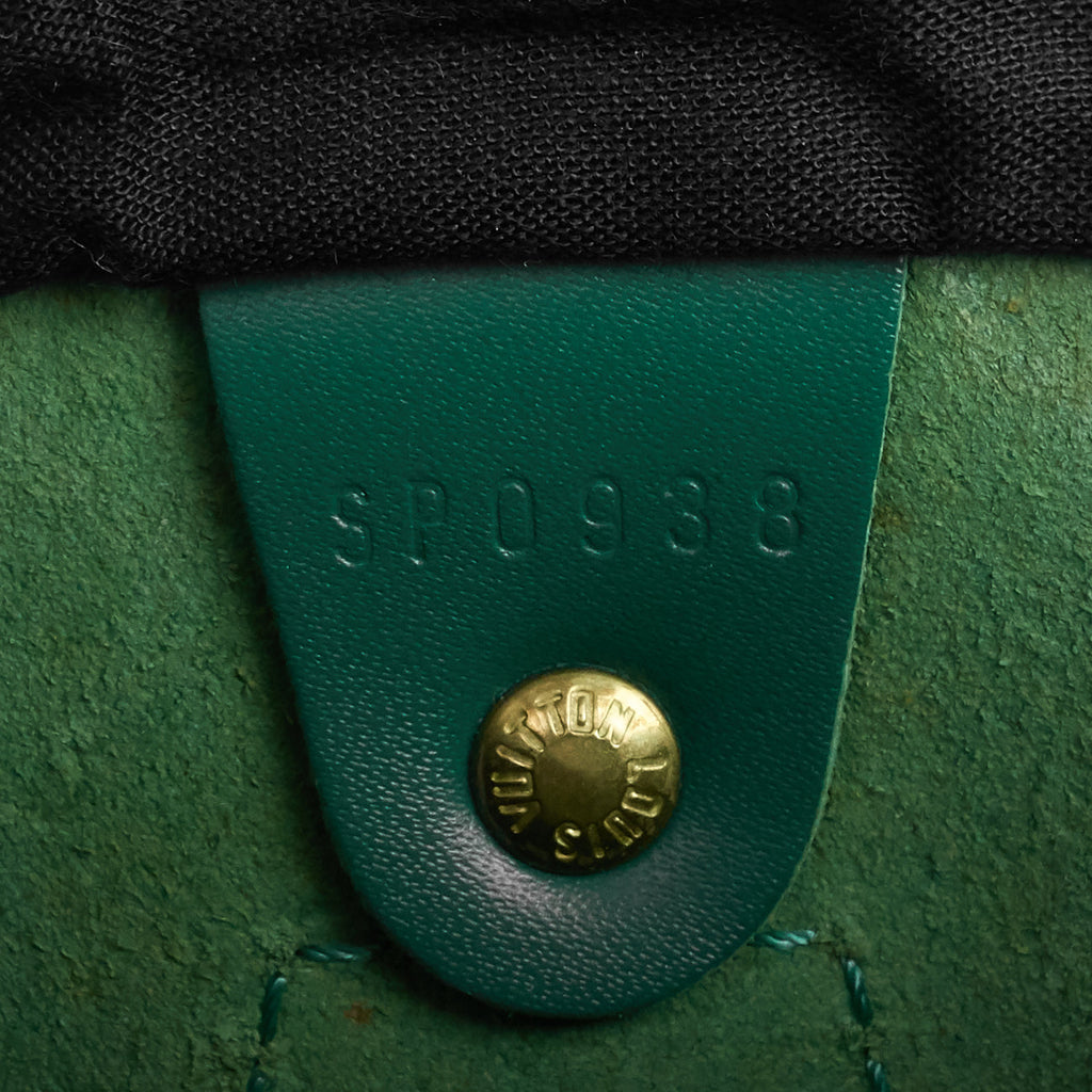 Louis Vuitto Speedy 25 Green Epi Leather Bag
