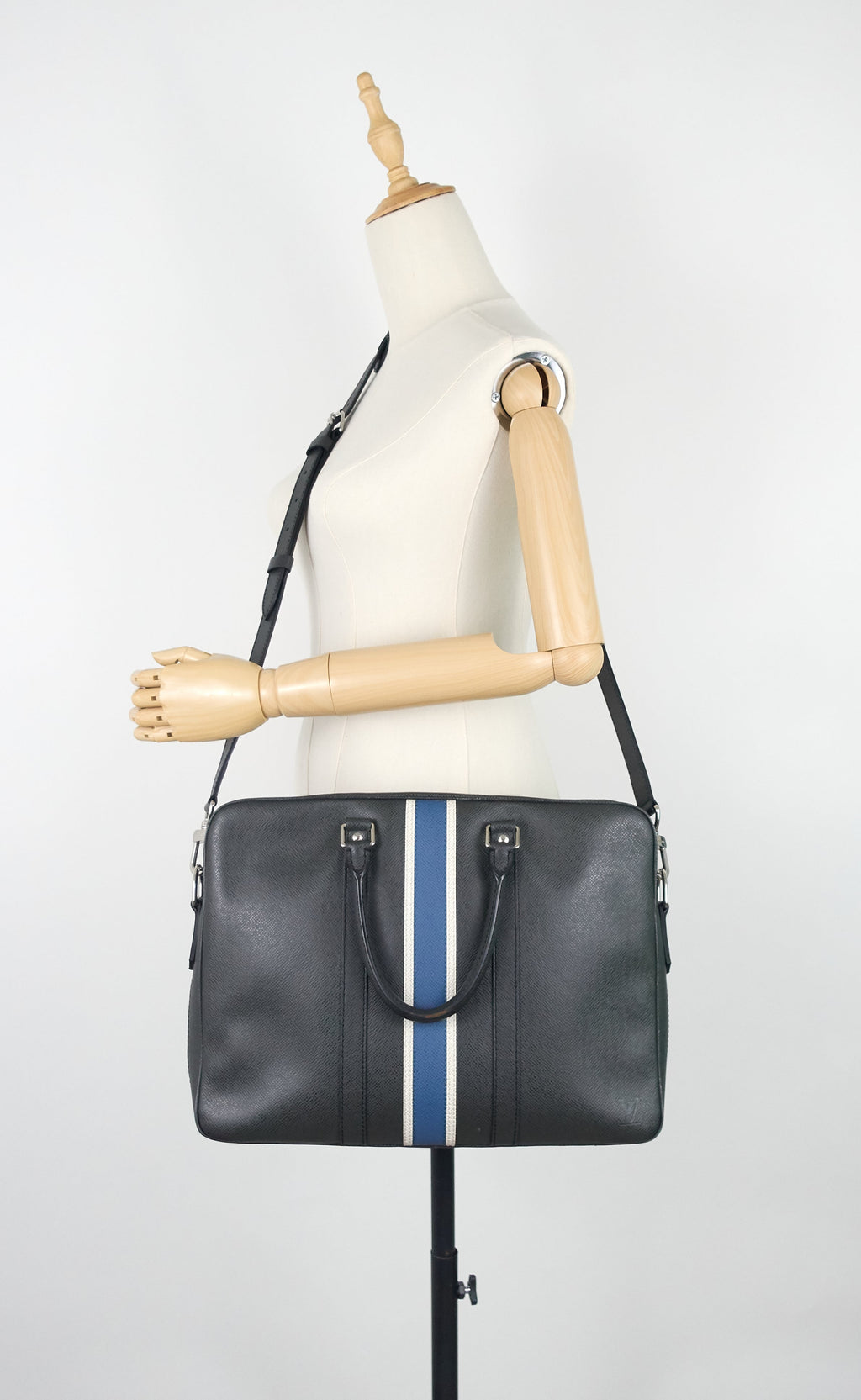 Louis Vuitto Porte-Document Voyage Ardoise Leather Briefcase Bag