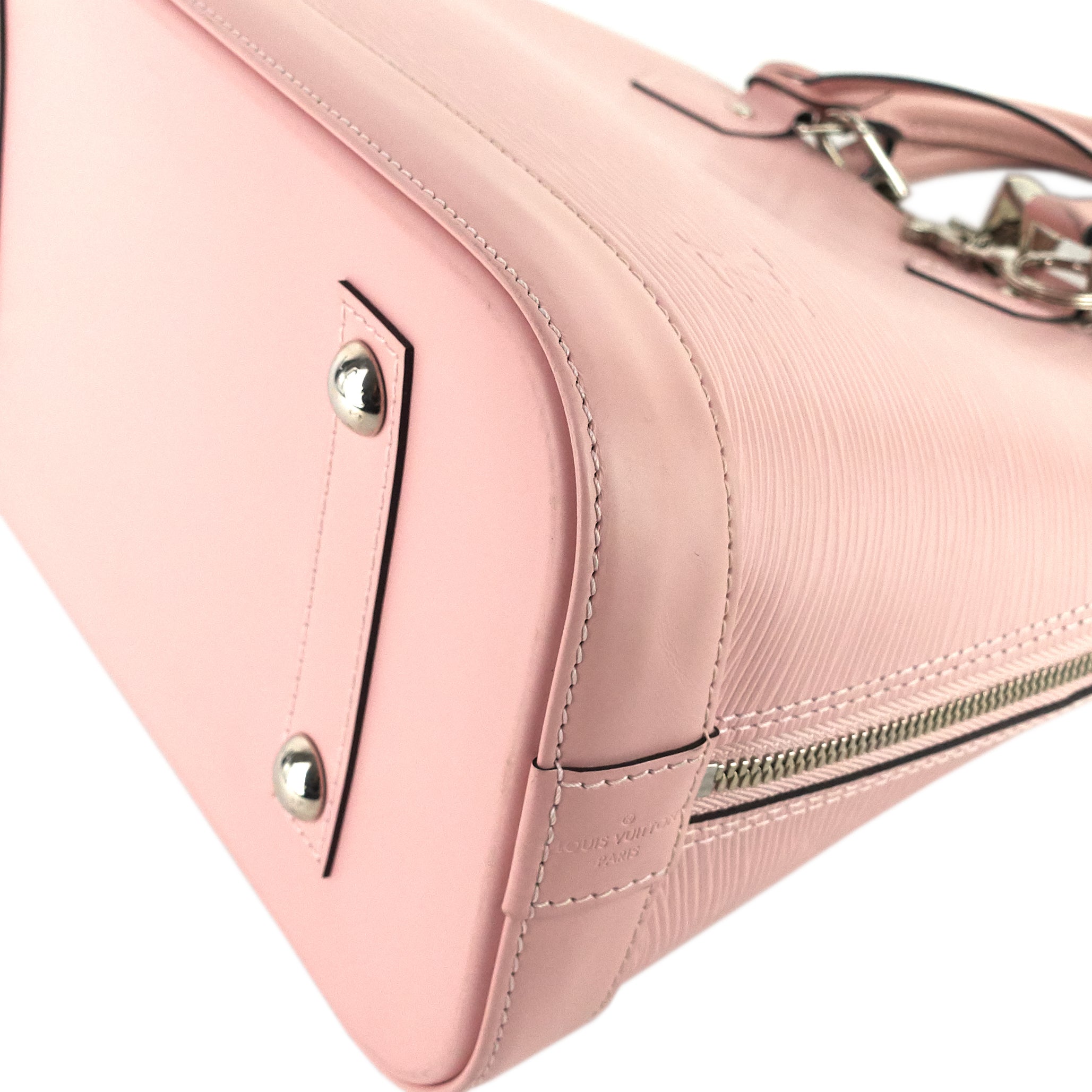 Louis Vuitto Alma PM Pink Epi Leather Bag with Charms