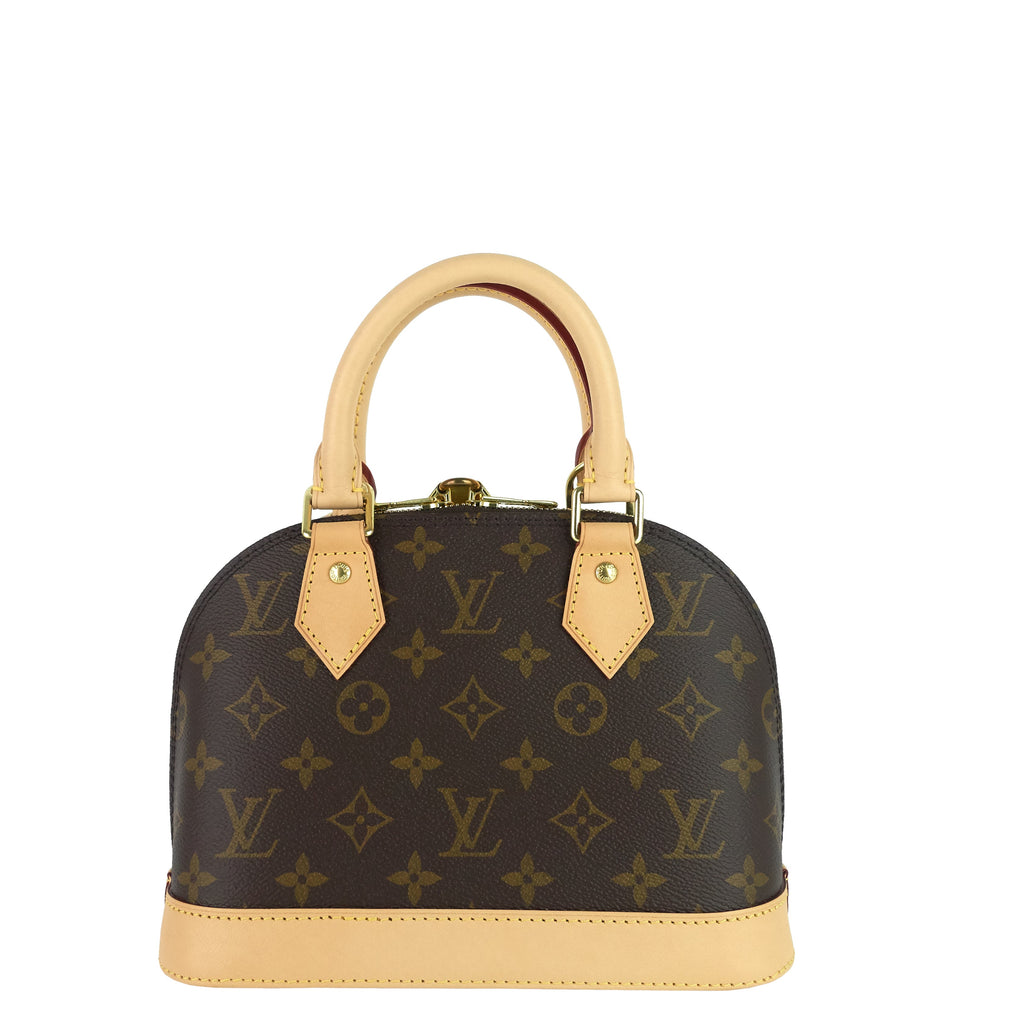 Louis Vuitto Alma BB Monogram Canvas Bag with Monogram Canvas Strap