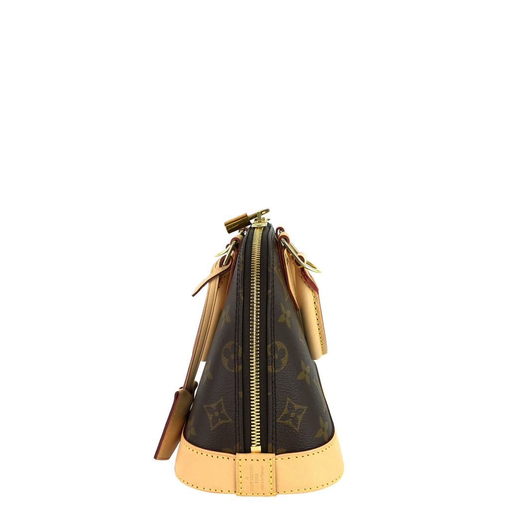 Louis Vuitto Alma BB Monogram Canvas Bag with Monogram Canvas Strap