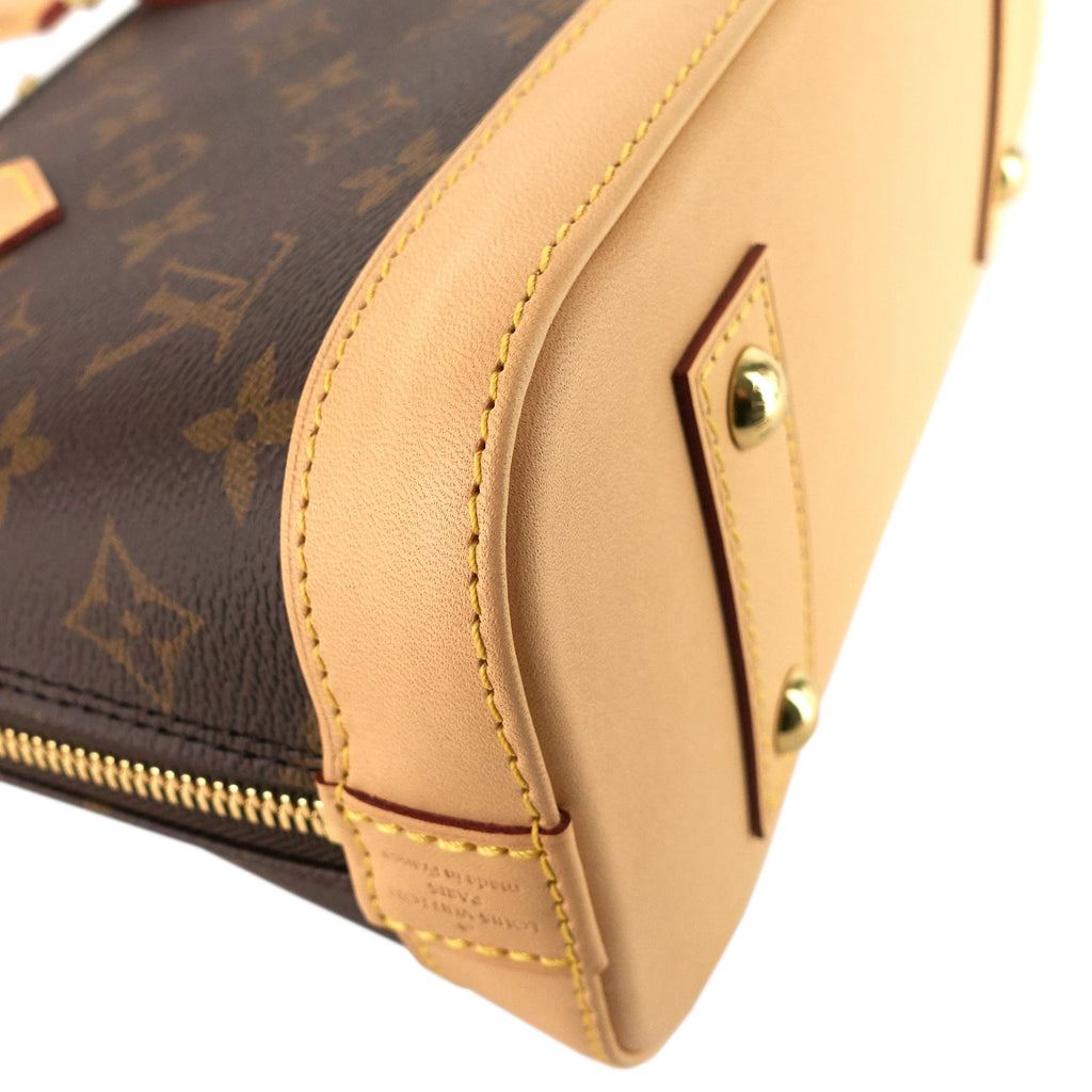 Louis Vuitto Alma BB Monogram Canvas Bag with Monogram Canvas Strap