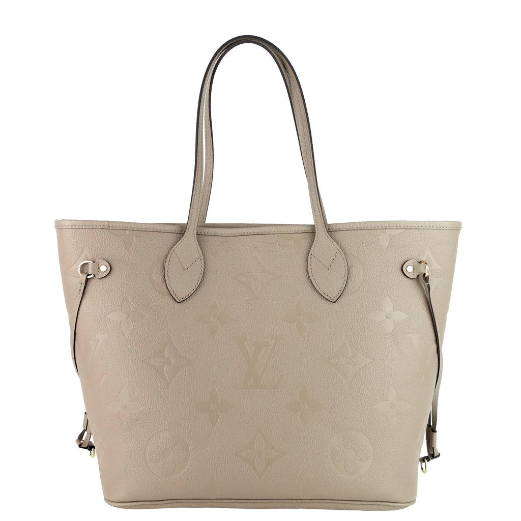 Louis Vuitto Neverfull MM Monogram Empreinte Leather Giant Bag with Pouch