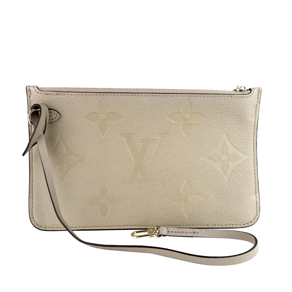 Louis Vuitto Neverfull MM Monogram Empreinte Leather Giant Bag with Pouch