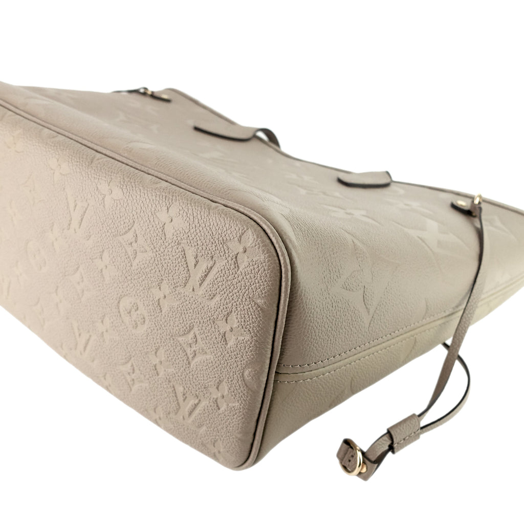 Louis Vuitto Neverfull MM Monogram Empreinte Leather Giant Bag with Pouch