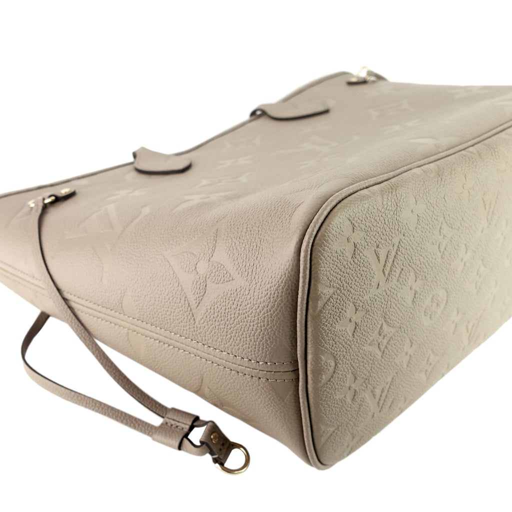Louis Vuitto Neverfull MM Monogram Empreinte Leather Giant Bag with Pouch