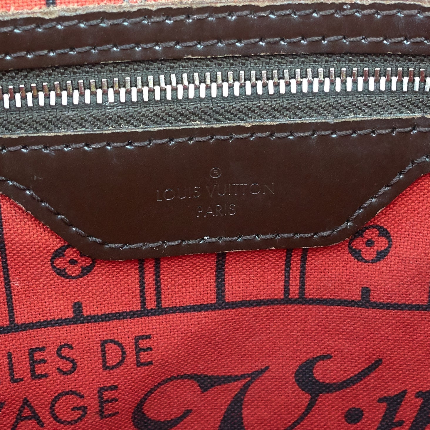 Louis Vuitto Neverfull MM Damier Ebene Canvas Bag