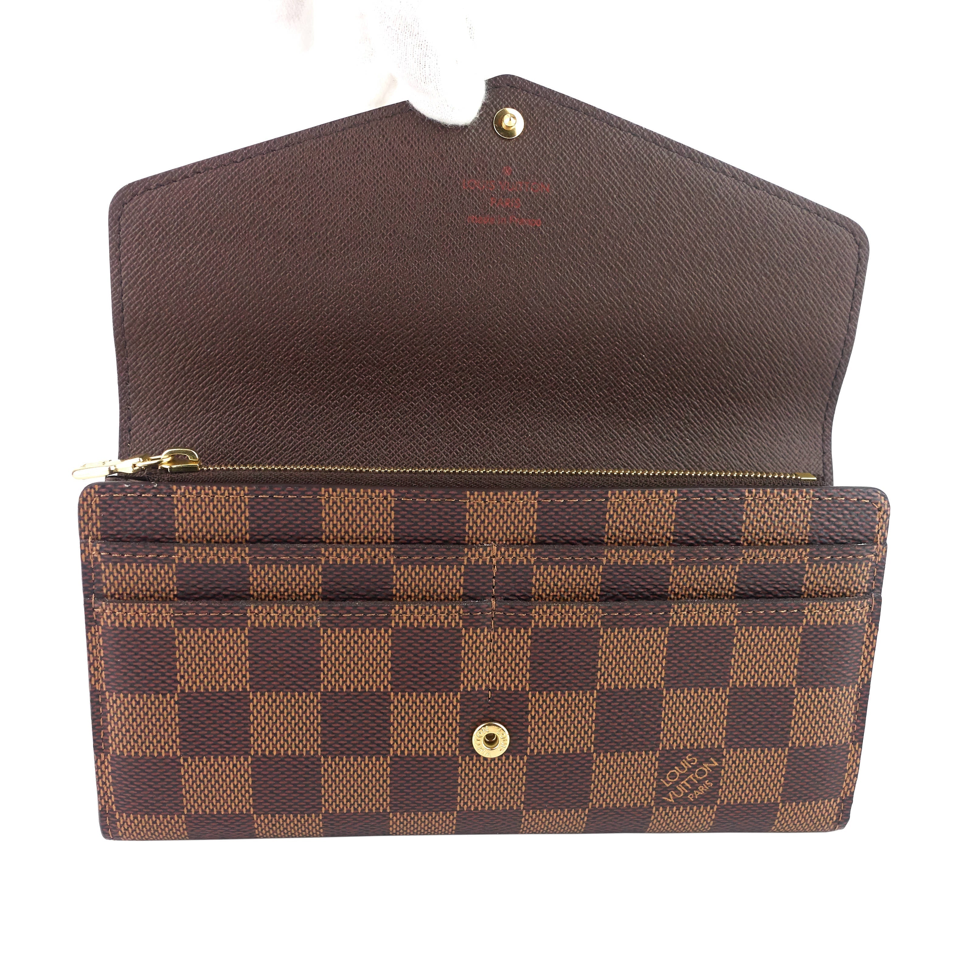 Louis Vuitto Sarah Damier Ebene Canvas Wallet
