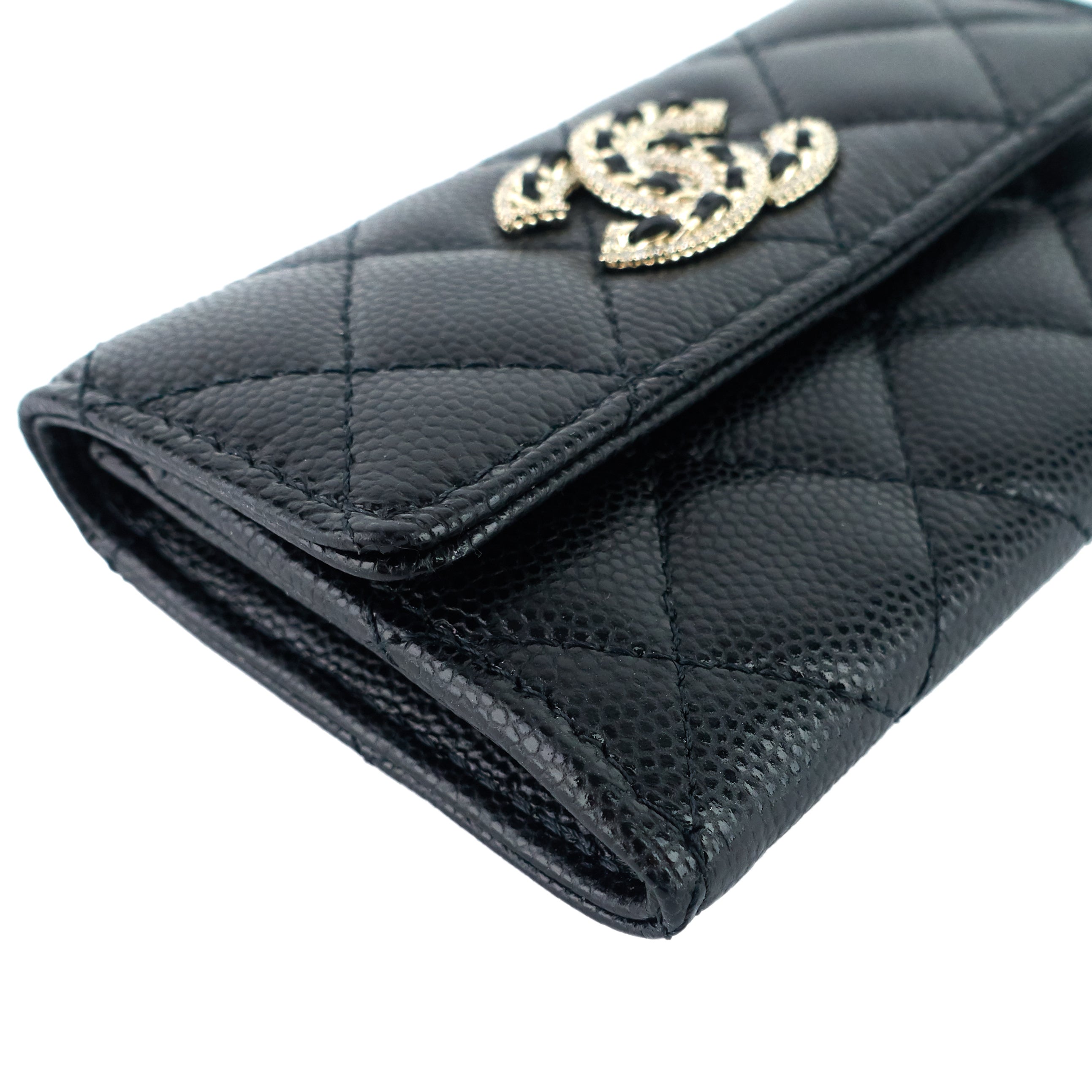 Chanel 23P XL Caviar Leather Card Holder