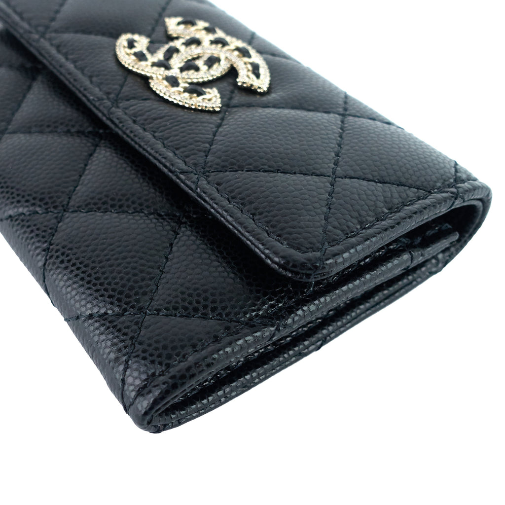Chanel 23P XL Caviar Leather Card Holder