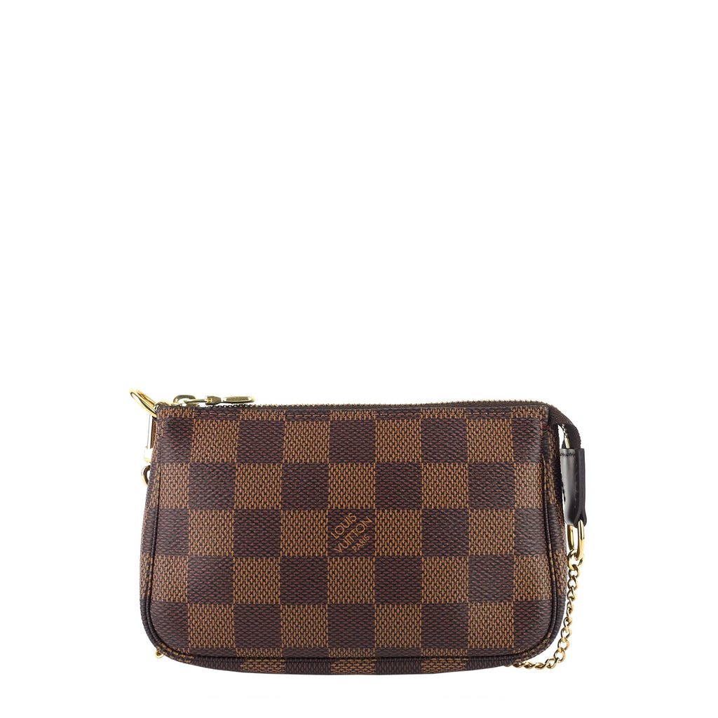 Louis Vuitto Pochette Accessoires Mini Damier Ebene Canvas Bag