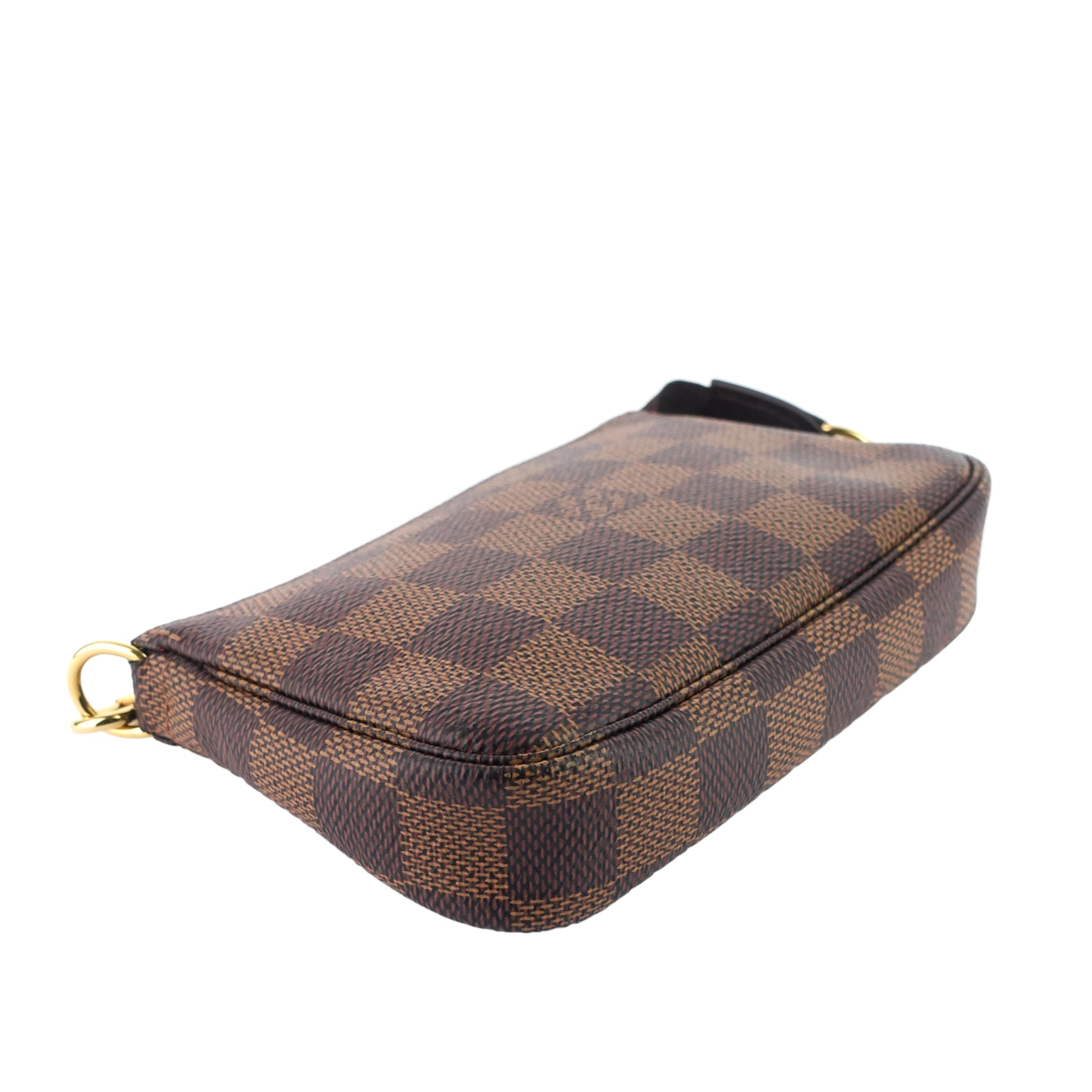 Louis Vuitto Pochette Accessoires Mini Damier Ebene Canvas Bag