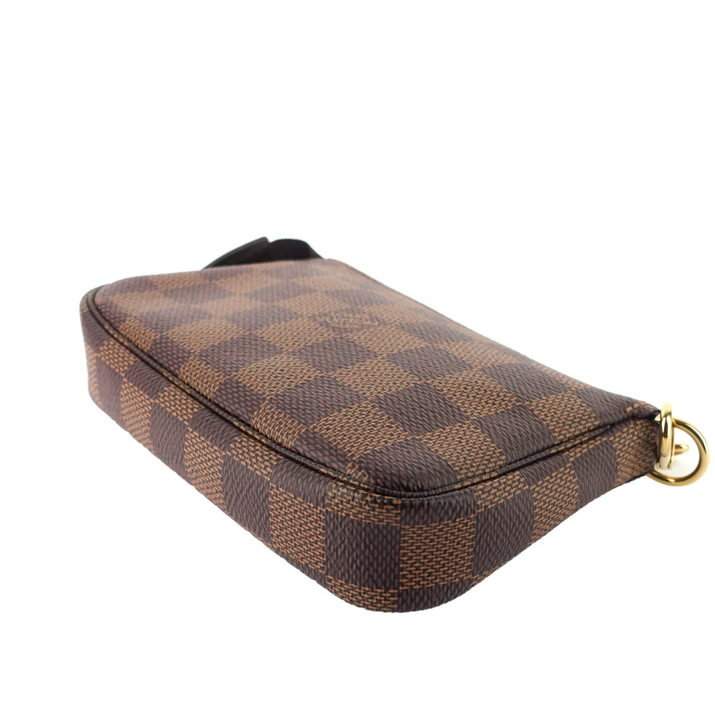 Louis Vuitto Pochette Accessoires Mini Damier Ebene Canvas Bag