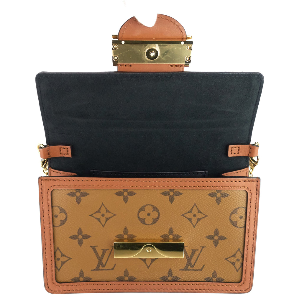 Louis Vuitto Dauphine Chain Wallet Reverse Monogram Bag