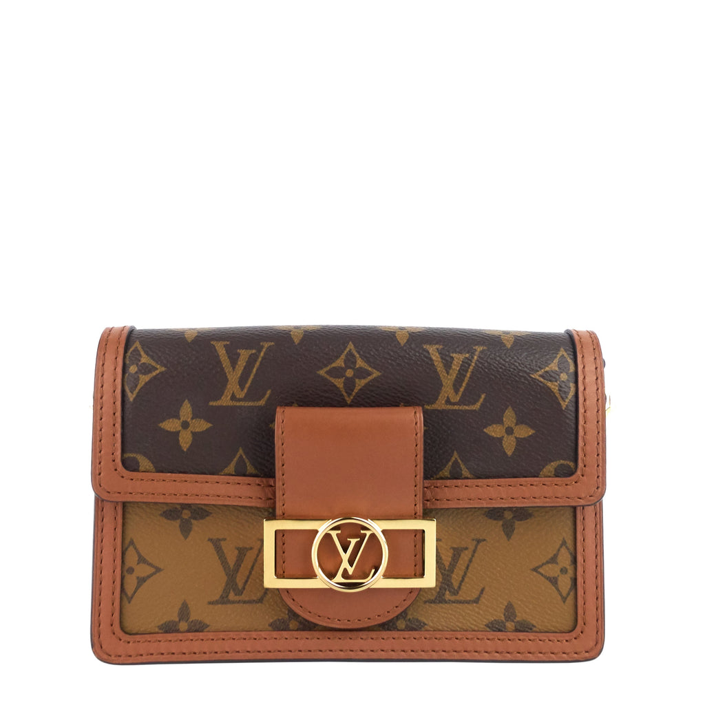 Louis Vuitto Dauphine Chain Wallet Reverse Monogram Bag