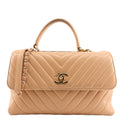 Chanel Trendy CC Chevron Medium Top Handle Leather Bag
