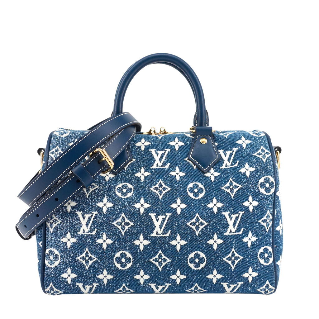 Louis Vuitto Speedy 25 BandouliÃ¨re Monogram Jacquard Denim Bag