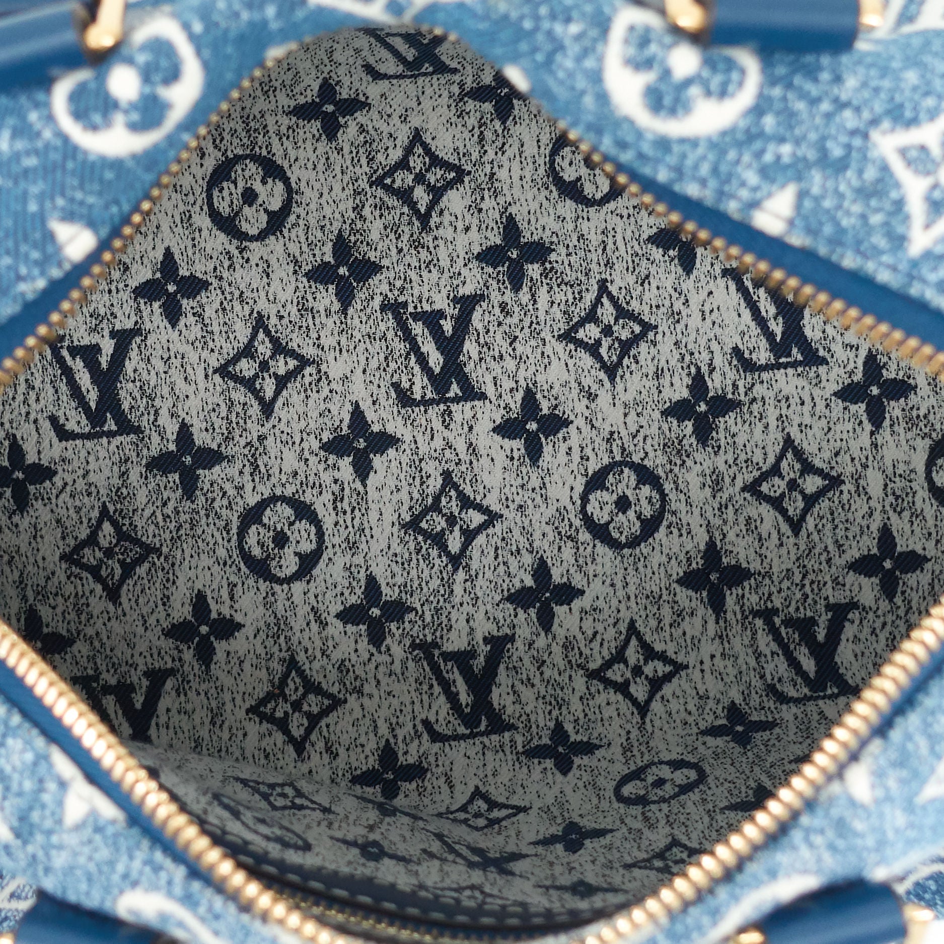 Louis Vuitto Speedy 25 BandouliÃ¨re Monogram Jacquard Denim Bag