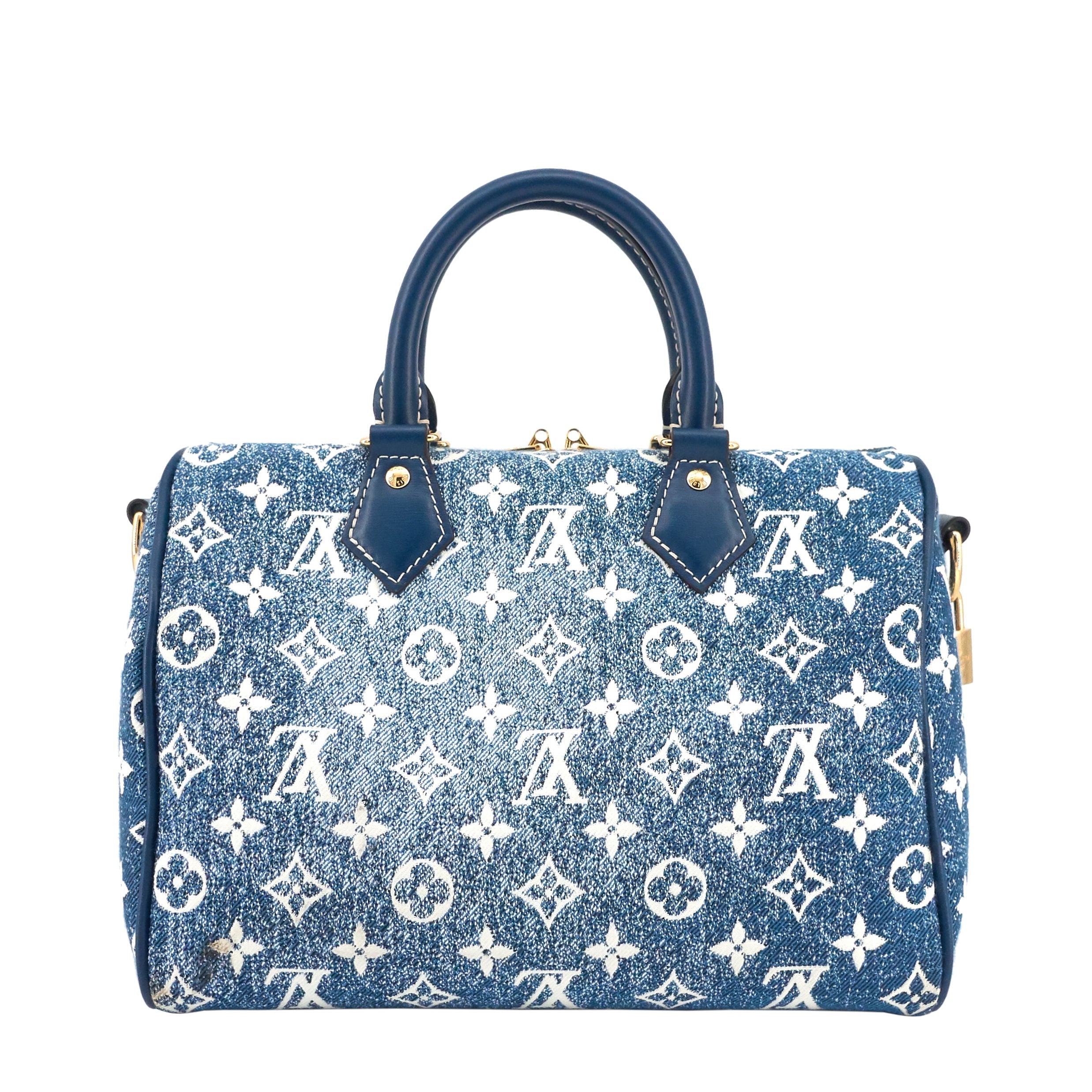 Louis Vuitto Speedy 25 BandouliÃ¨re Monogram Jacquard Denim Bag
