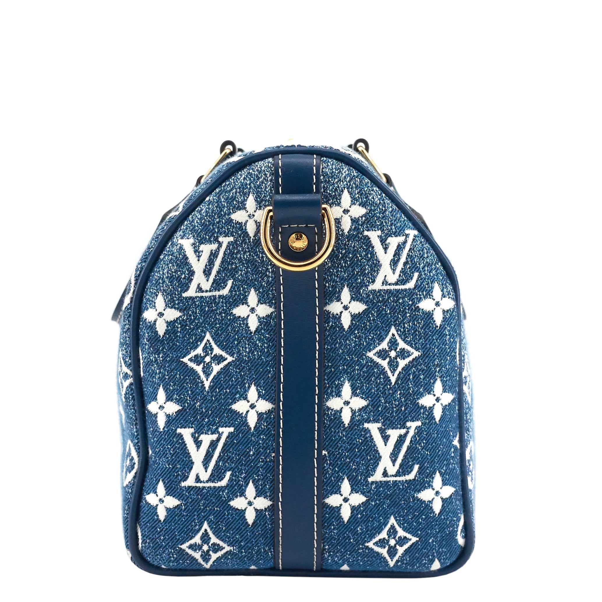 Louis Vuitto Speedy 25 BandouliÃ¨re Monogram Jacquard Denim Bag