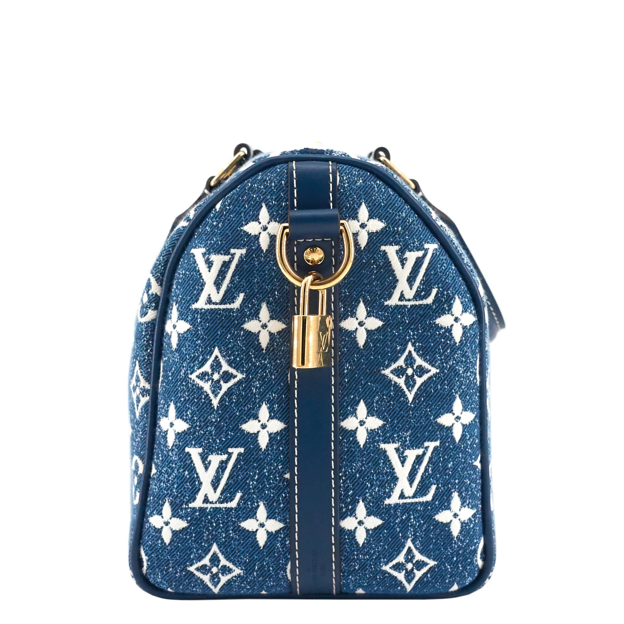 Louis Vuitto Speedy 25 BandouliÃ¨re Monogram Jacquard Denim Bag