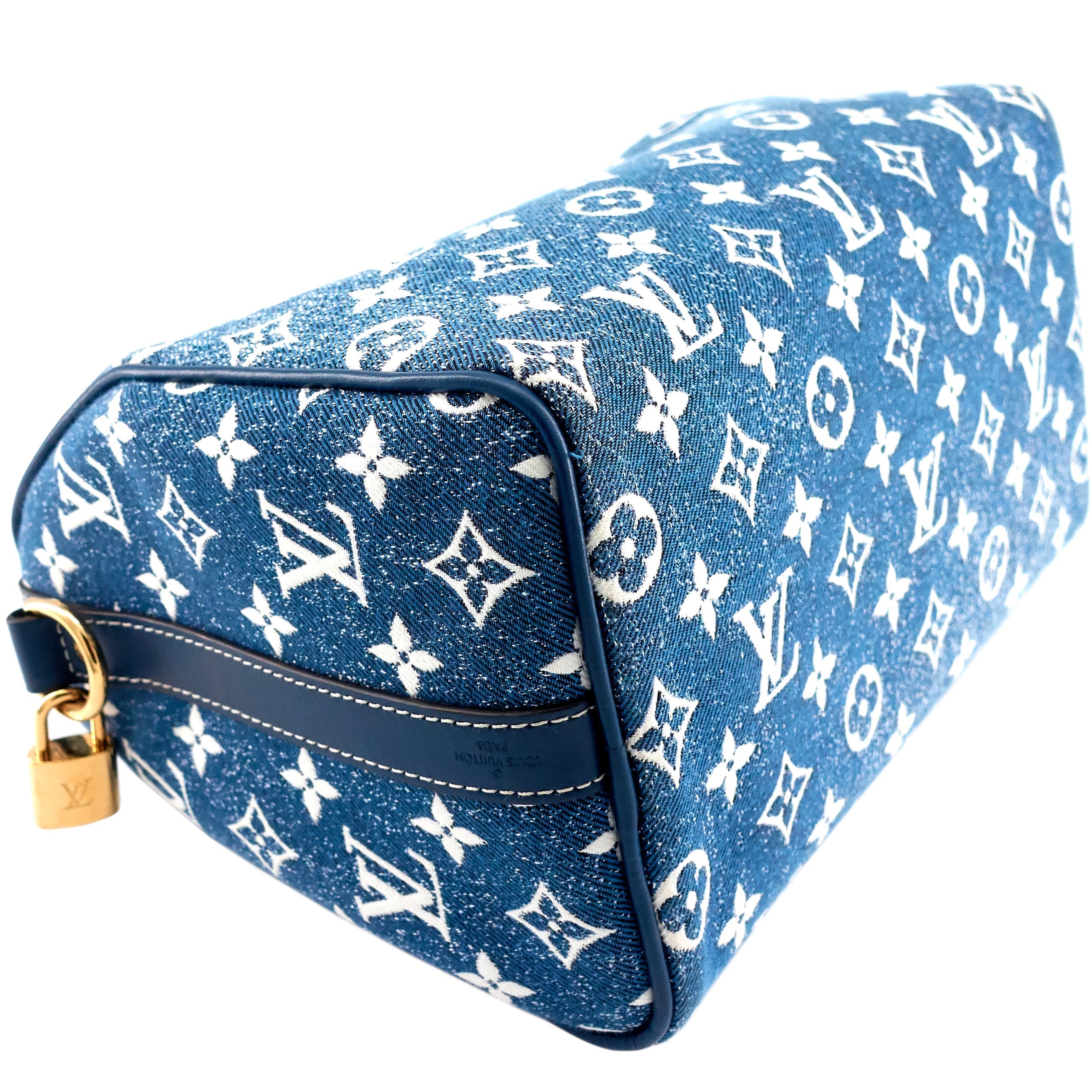 Louis Vuitto Speedy 25 BandouliÃ¨re Monogram Jacquard Denim Bag