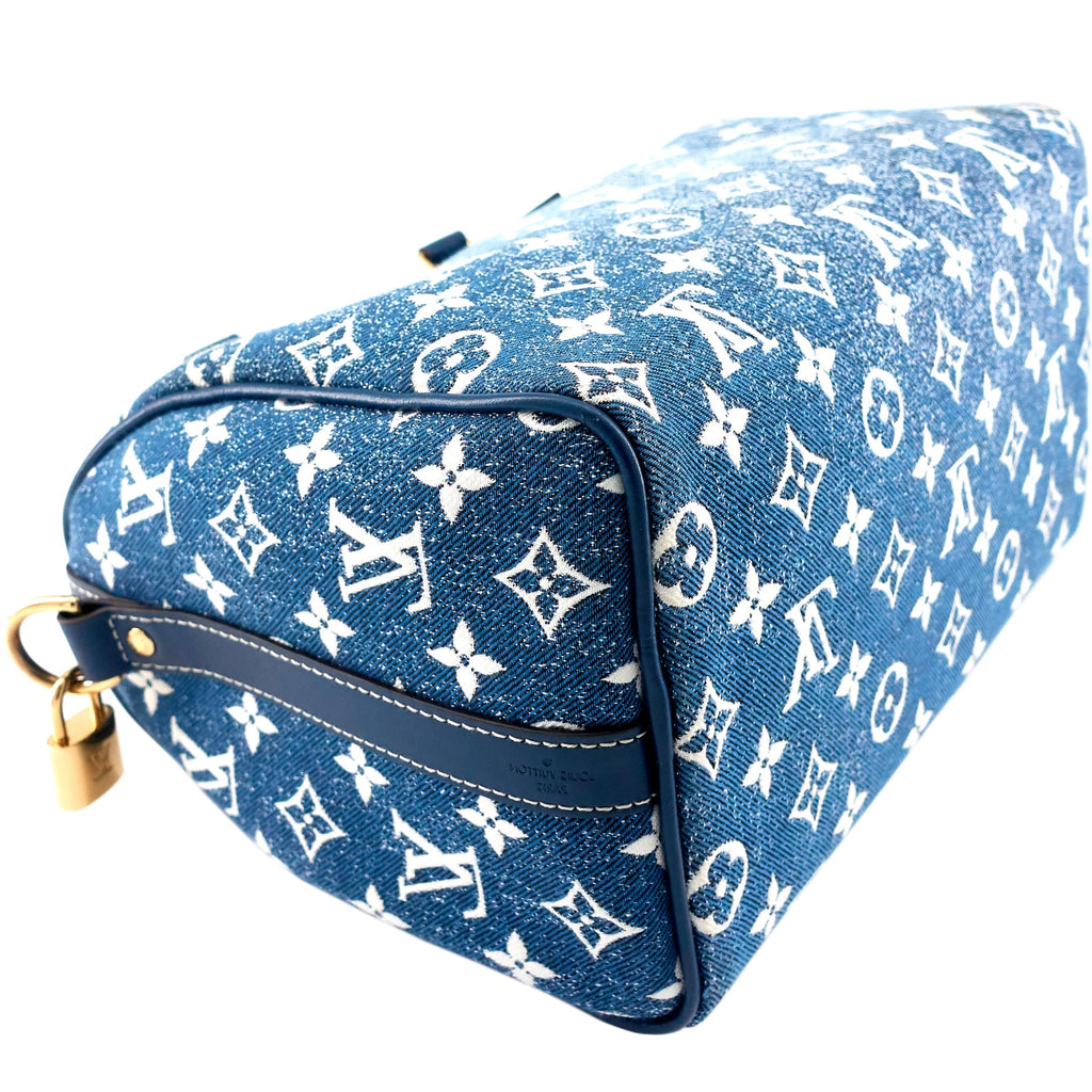 Louis Vuitto Speedy 25 BandouliÃ¨re Monogram Jacquard Denim Bag