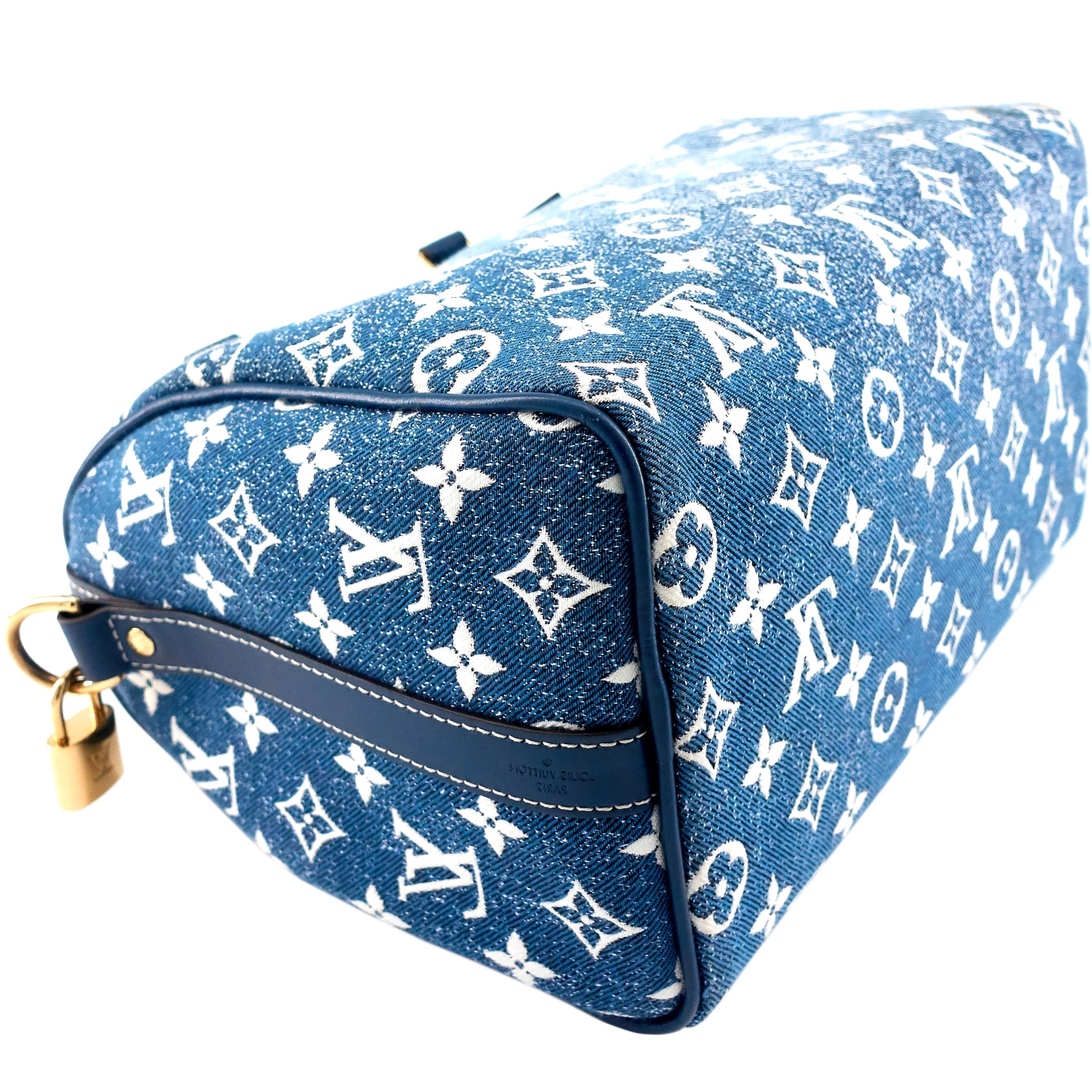 Louis Vuitto Speedy 25 BandouliÃ¨re Monogram Jacquard Denim Bag