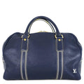 Louis Vuitto Navy Blue Leather Boston Bag