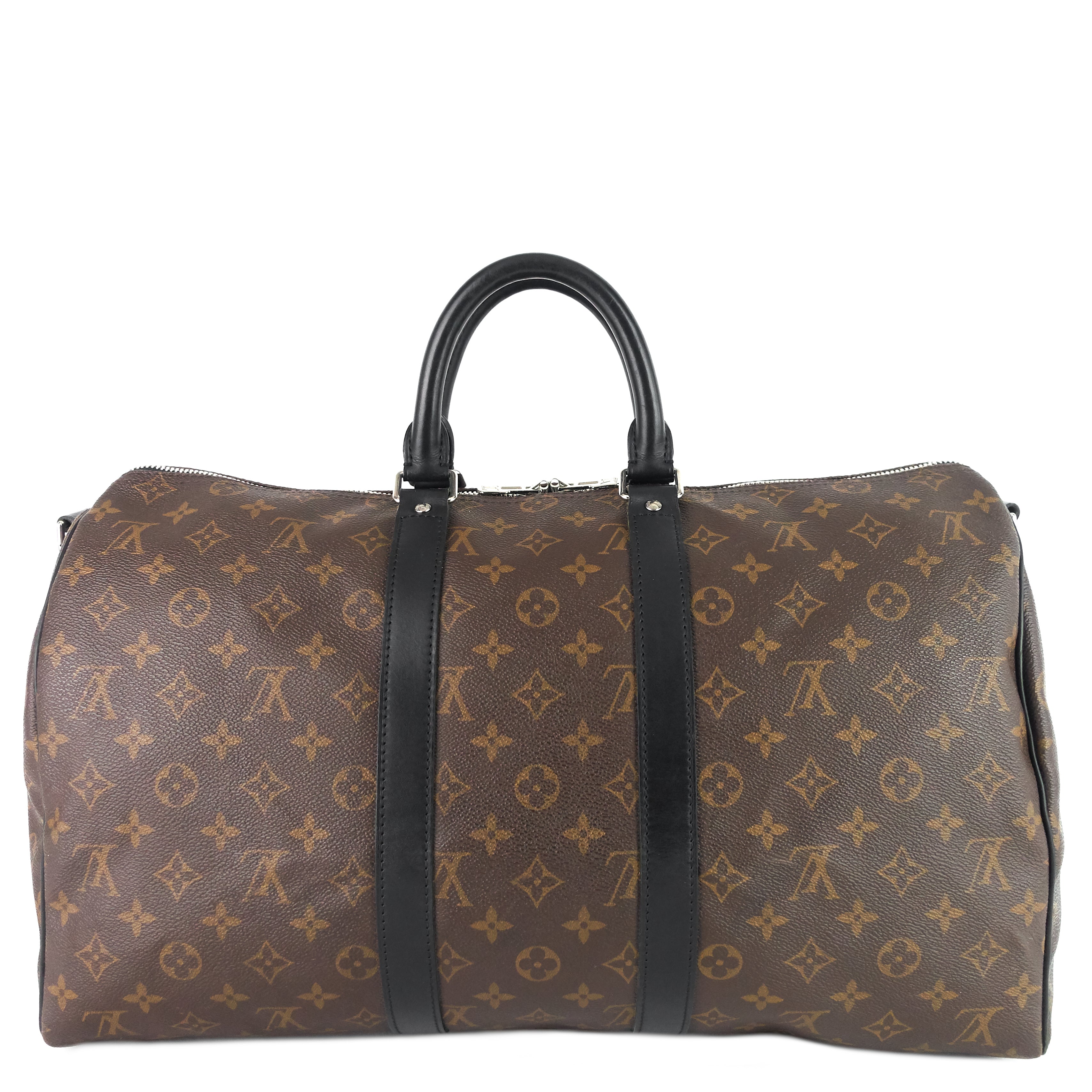 Louis Vuitto Keepall 45 BandouliÃ¨re Macassar Monogram Canvas Bag