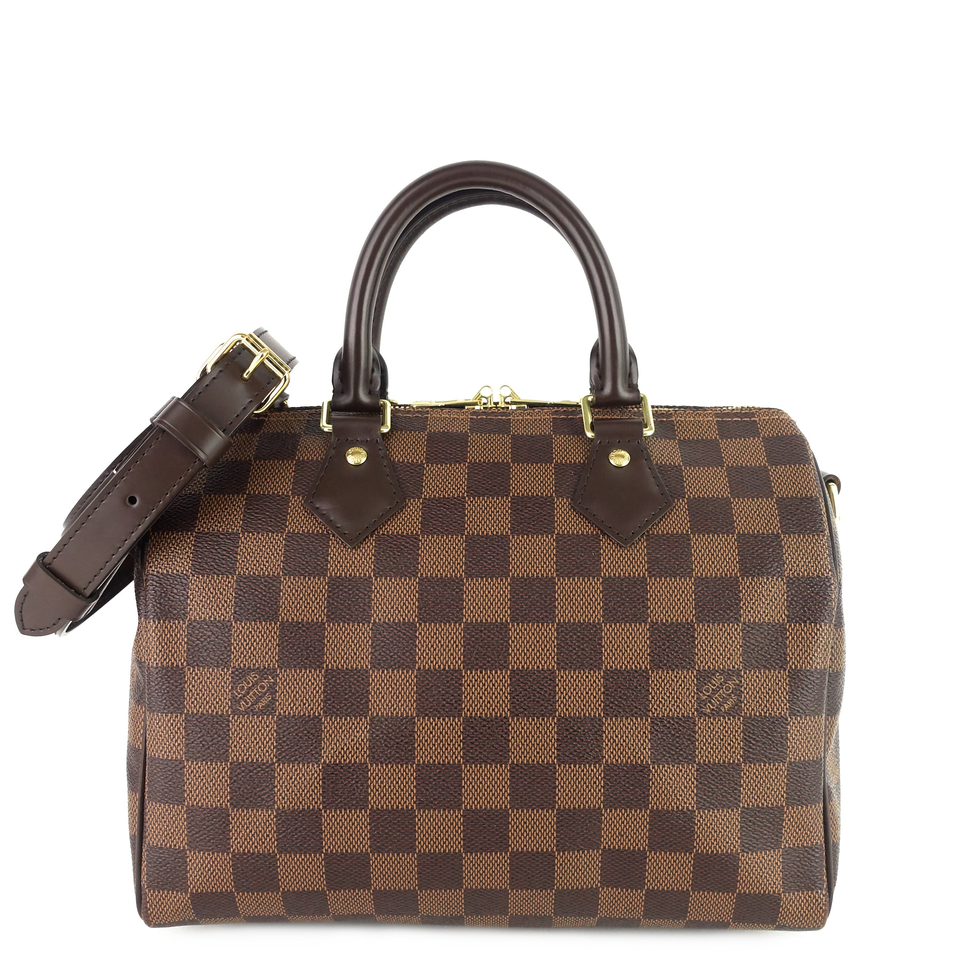 Louis Vuitto Speedy BandouliÃ¨re 25 Damier Ebene Canvas Bag