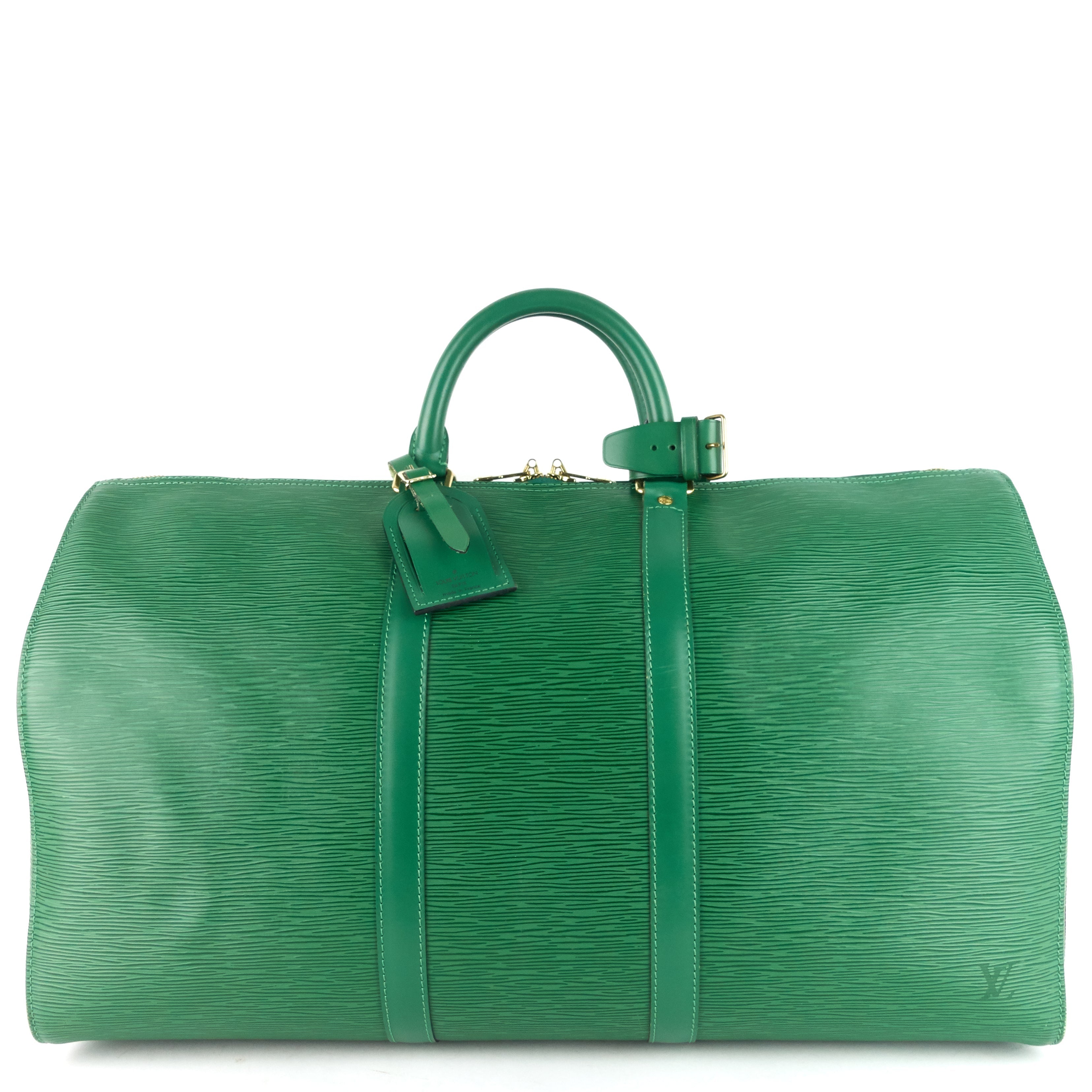 Louis Vuitto Keepall 50 Green Epi Leather Bag