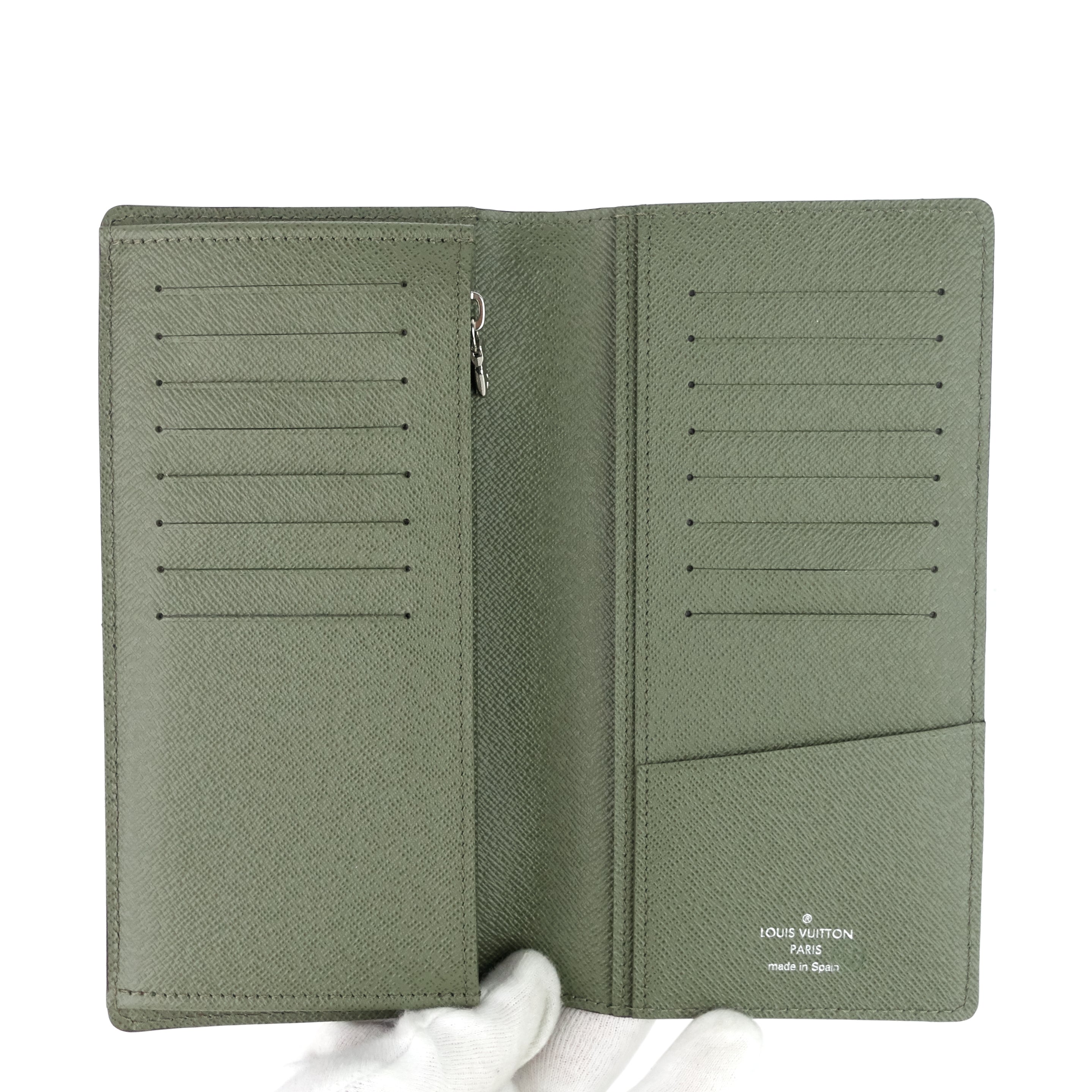 Louis Vuitto Brazza Green Epi Leather Wallet