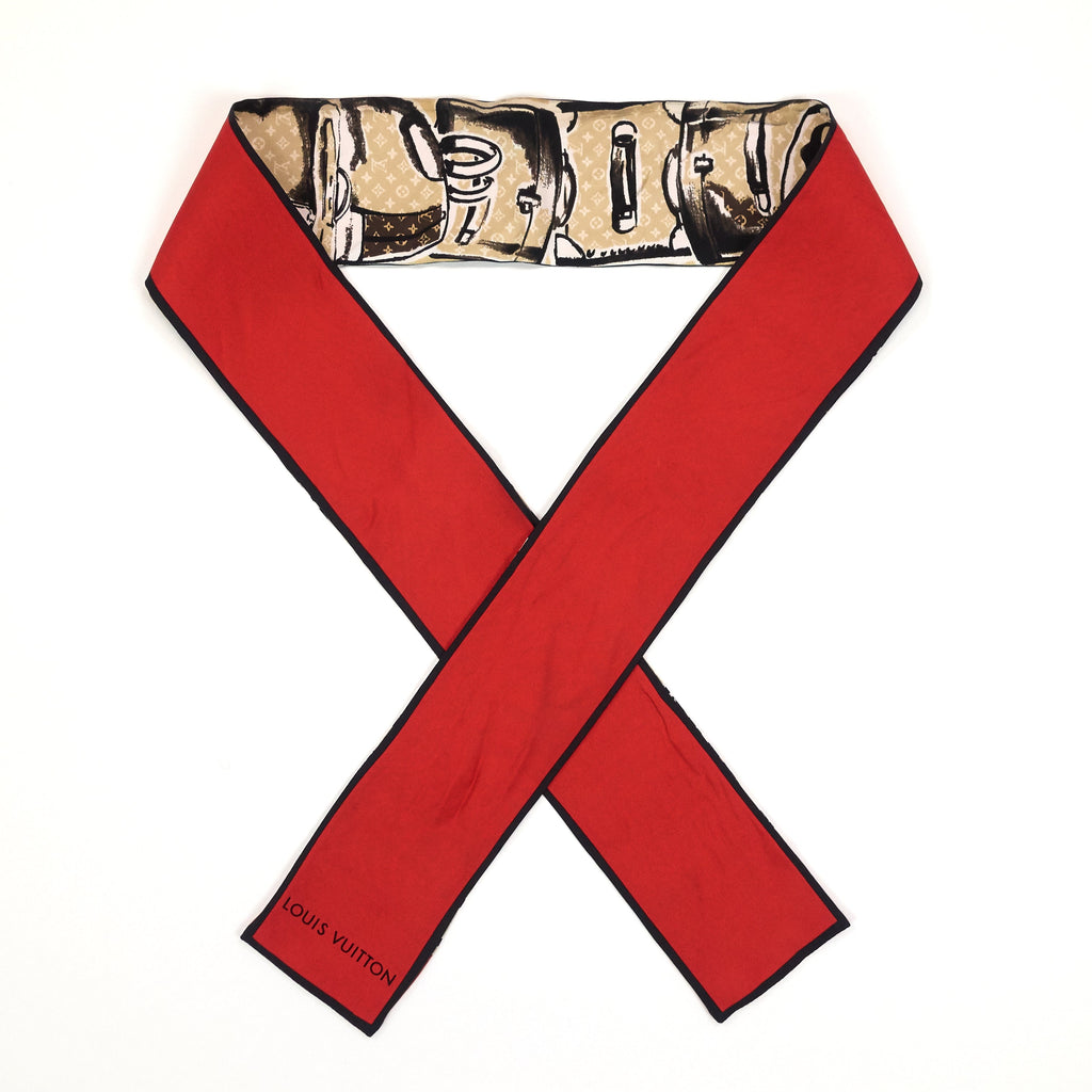 Louis Vuitto Trunks Bandeau Silk Twilly Scarf