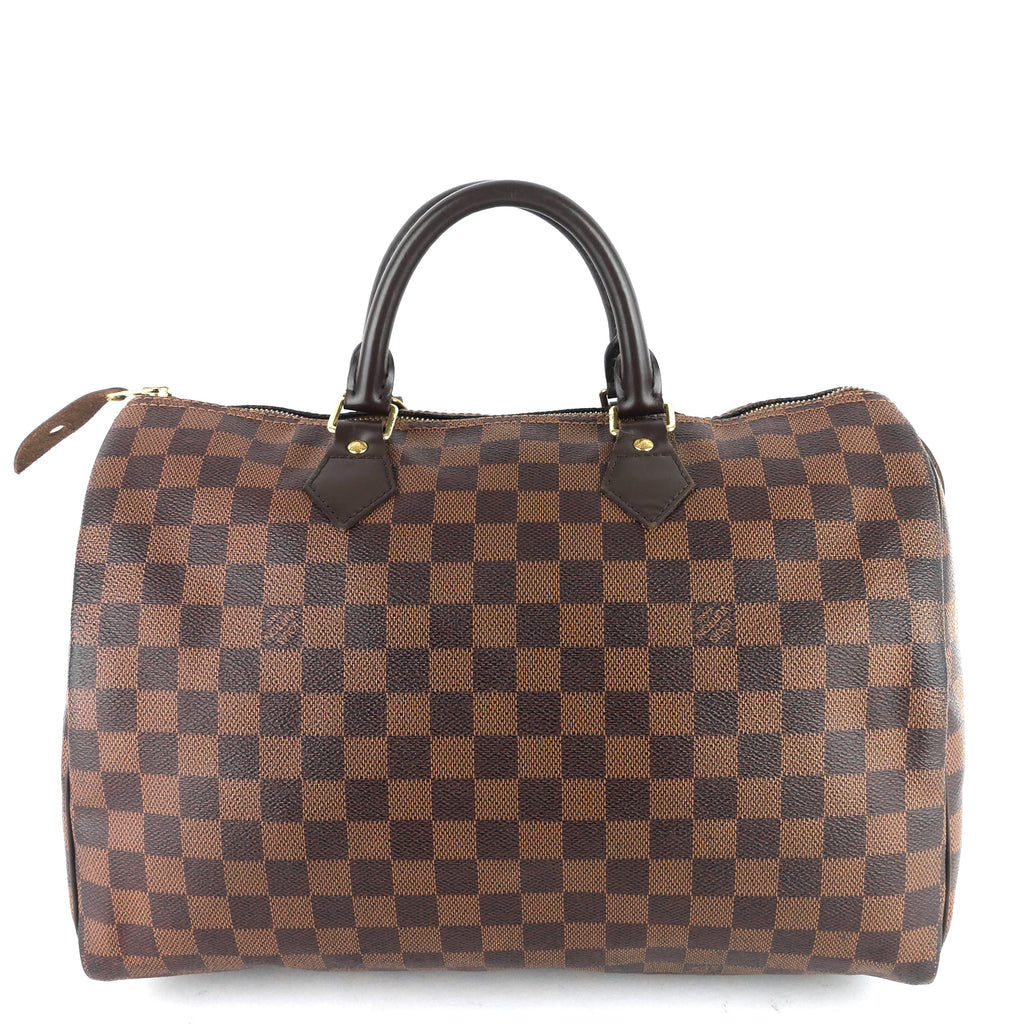Louis Vuitto Speedy 35 Damier Ebene Canvas Bag