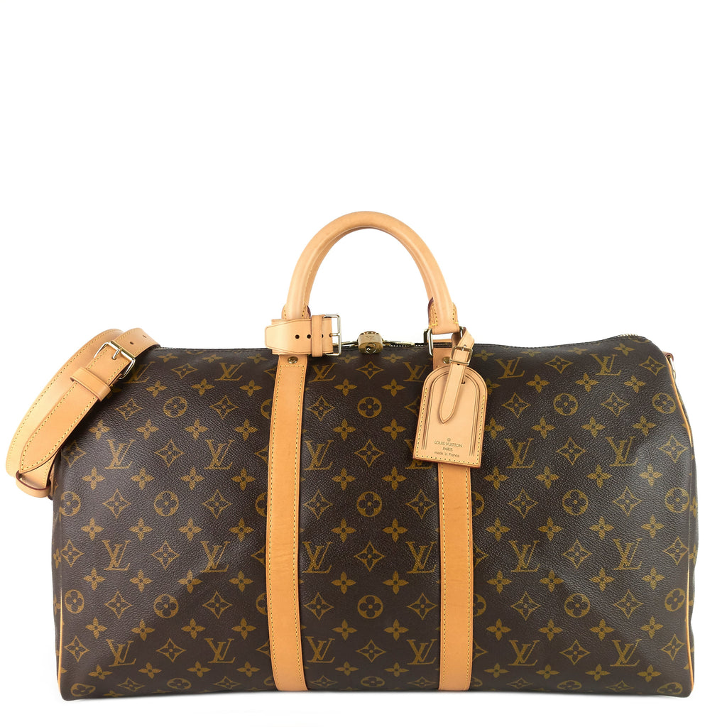 Louis Vuitto Keepall 50 BandouliÃ¨re Monogram Canvas Bag