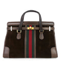 Gucci Suede Web Stripe Tote Bag