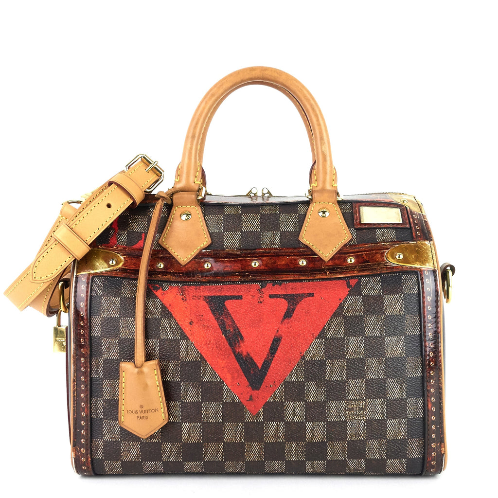 Louis Vuitto Speedy Noir 25 BandouliÃ¨re Time Trunk Coated Canvas Bag