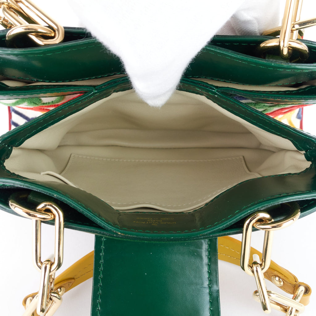 Louis Vuitto Linda Mini Monogram Charms Velvet Chains Bag