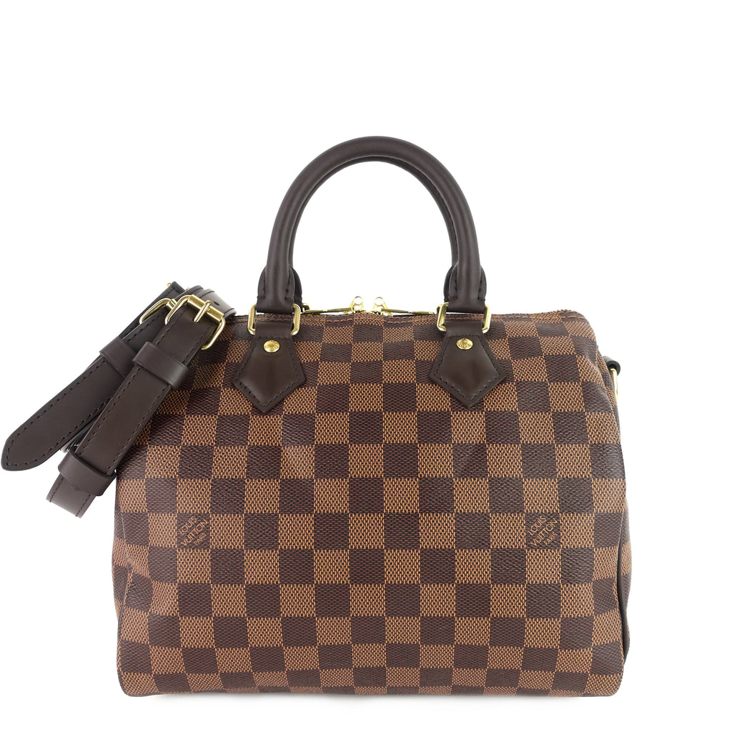 Louis Vuitto Speedy 25 BandouliÃ¨re Damier Ebene Canvas Bag