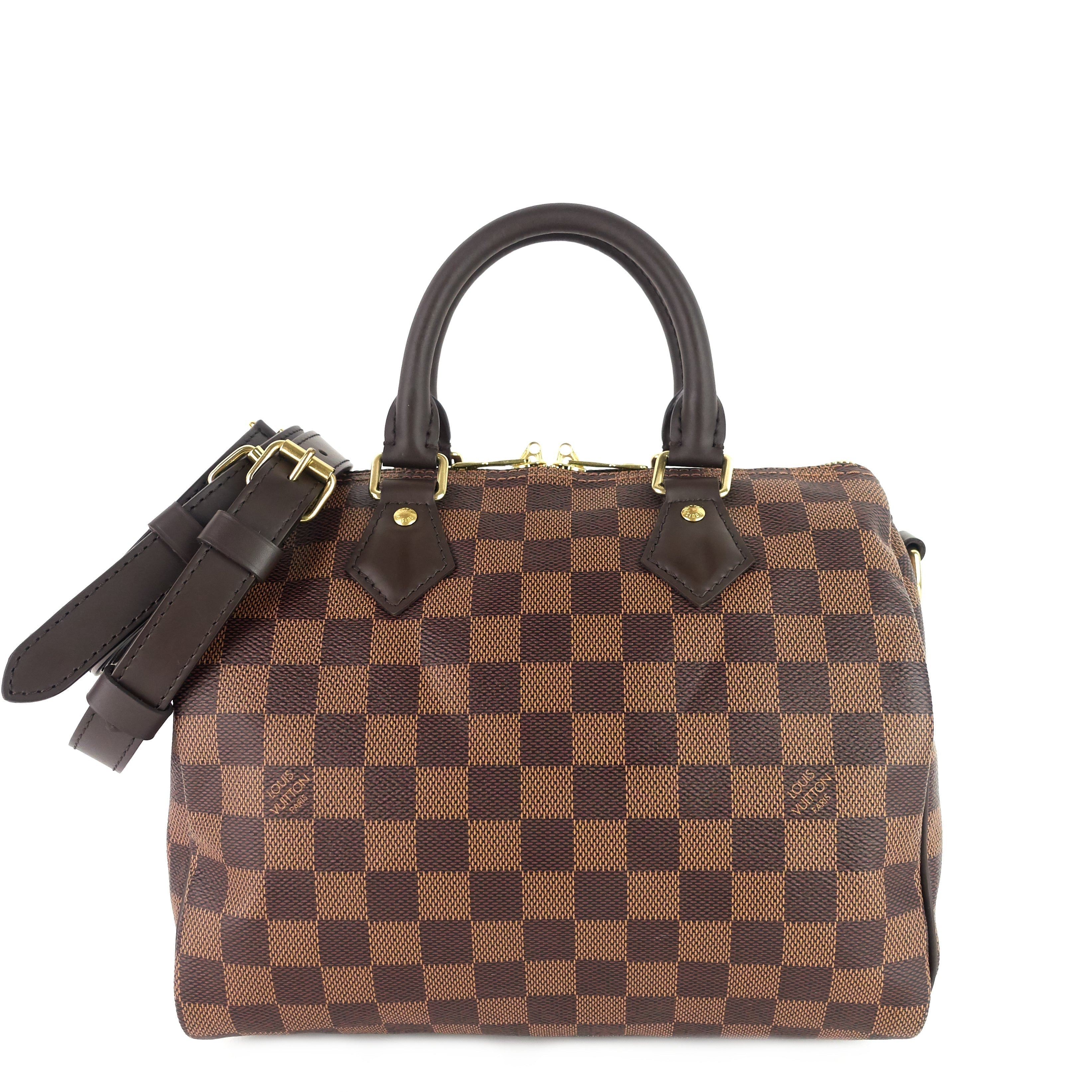 Louis Vuitto Speedy 25 BandouliÃ¨re Damier Ebene Canvas Bag