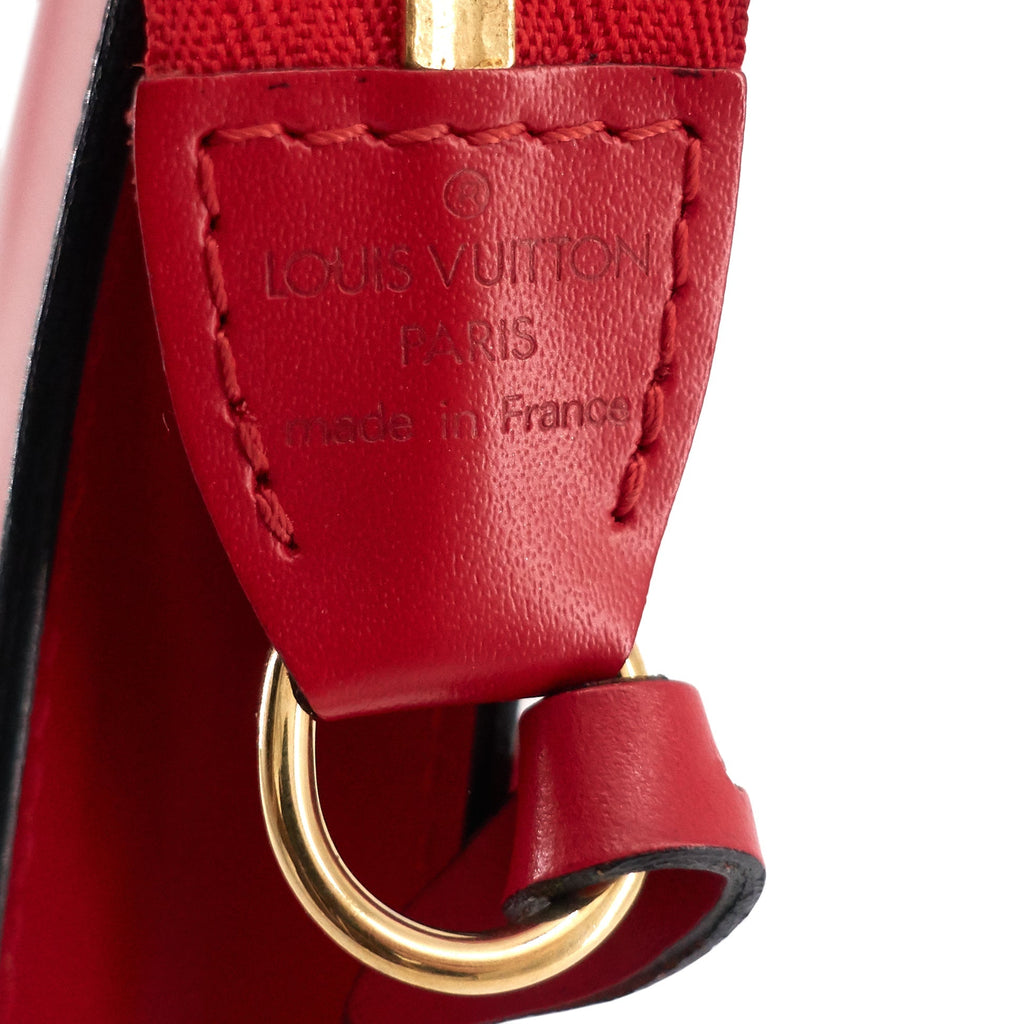 Louis Vuitto Pochette Accessoires Red Epi Leather Bag