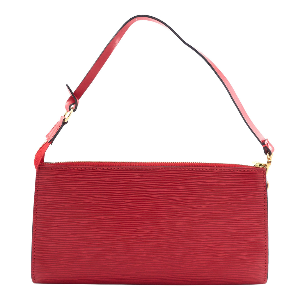 Louis Vuitto Pochette Accessoires Red Epi Leather Bag