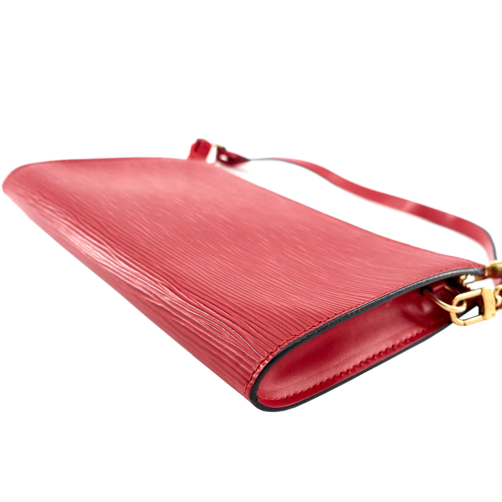 Louis Vuitto Pochette Accessoires Red Epi Leather Bag