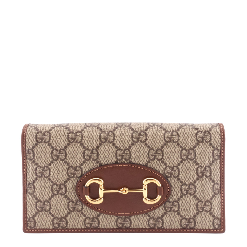 Gucci Horsebit 1955 GG Supreme Canvas Wallet on Chain Bag