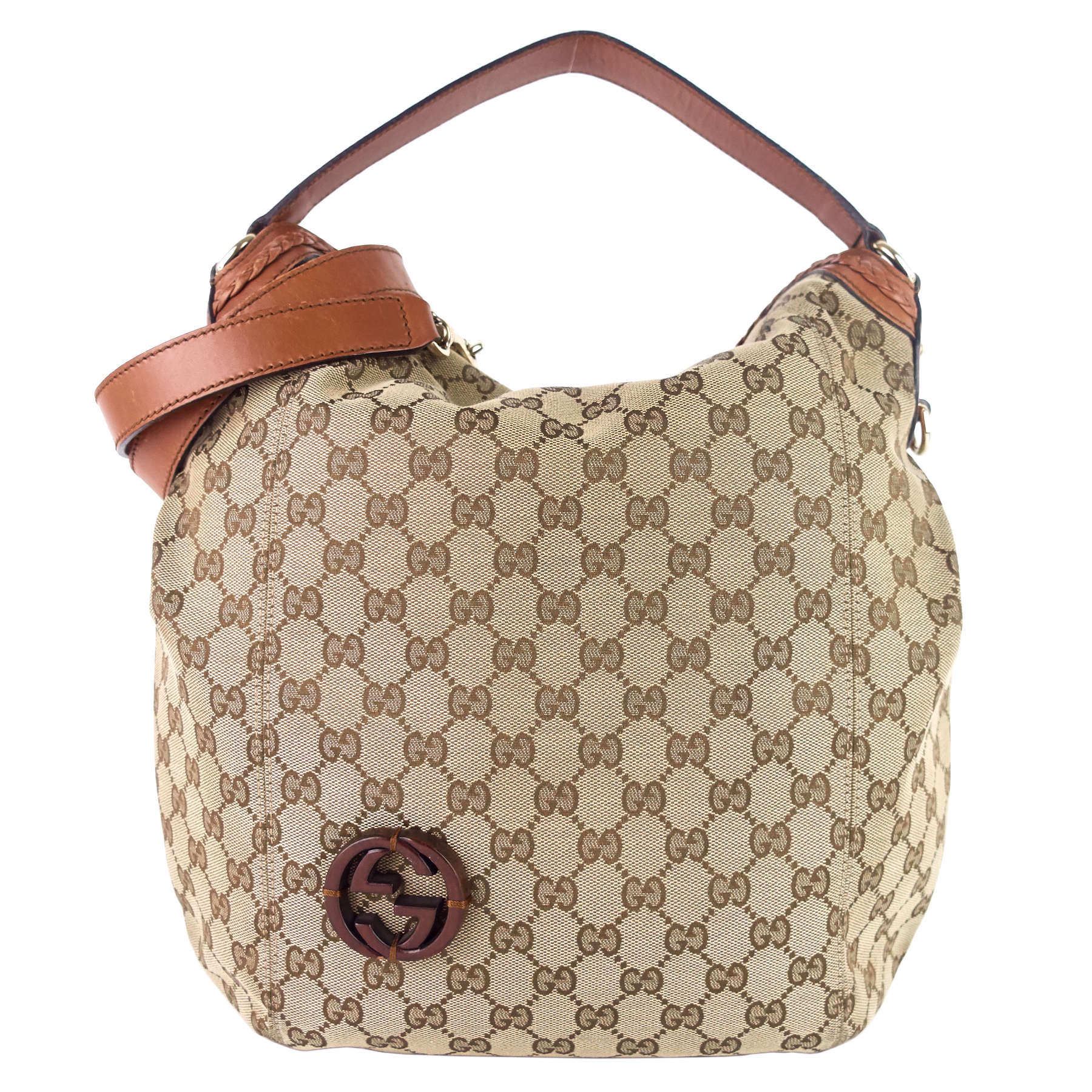 Gucci Brick Lane Medium Monogram Canvas Hobo Bag