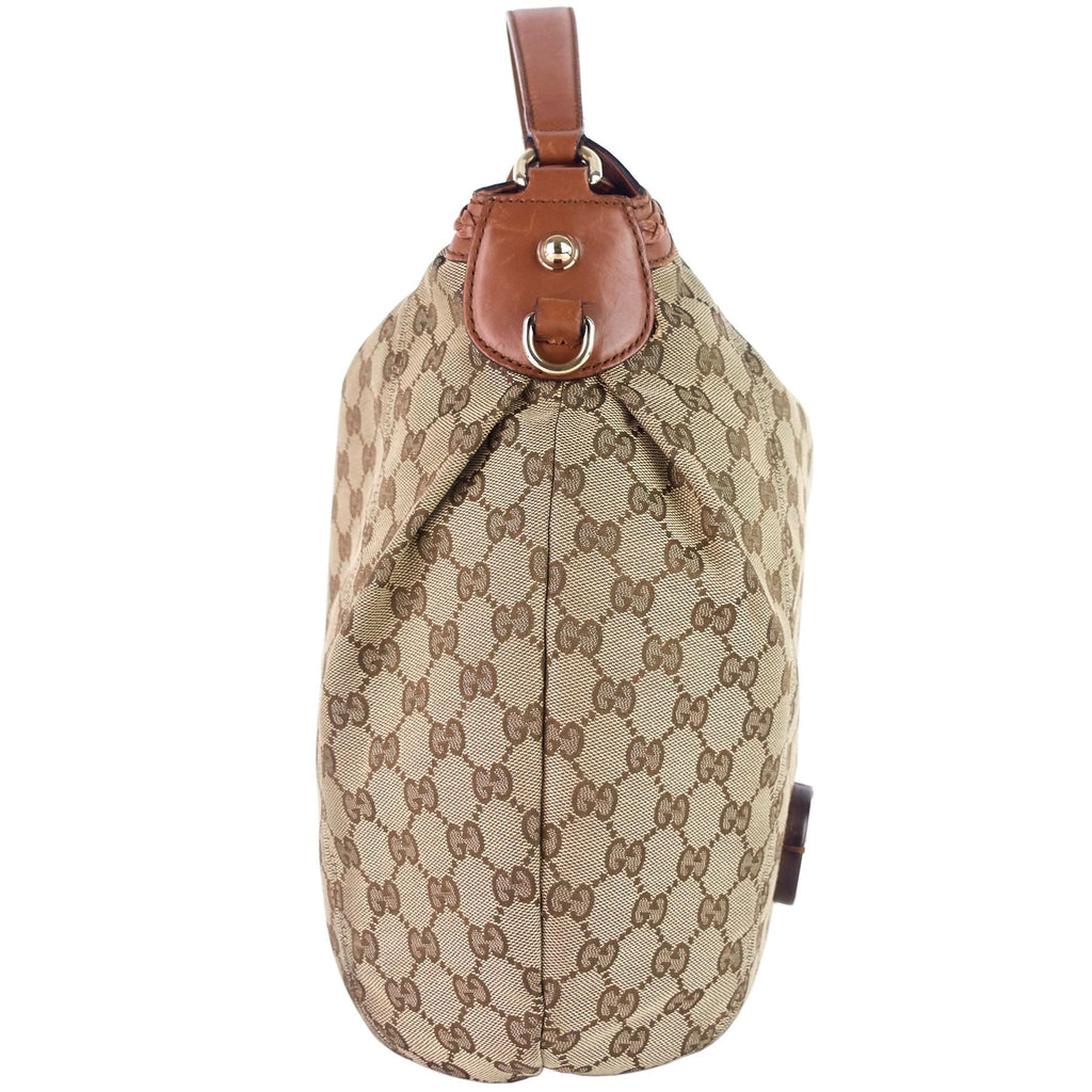 Gucci Brick Lane Medium Monogram Canvas Hobo Bag